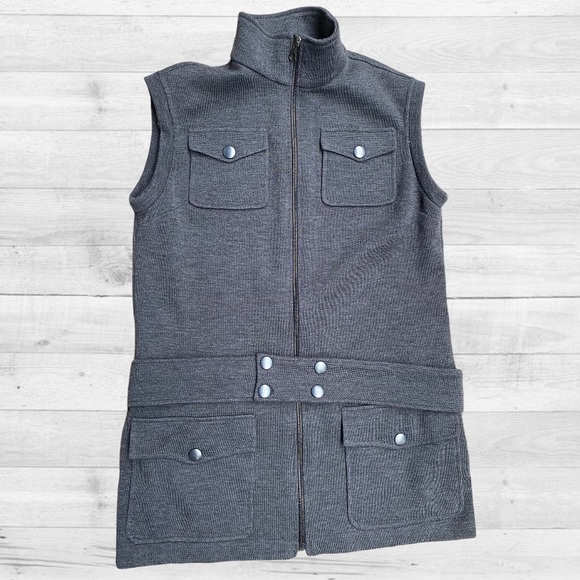 Balenciaga Jackets & Blazers - Balenciaga Grey Wool Belted Vest